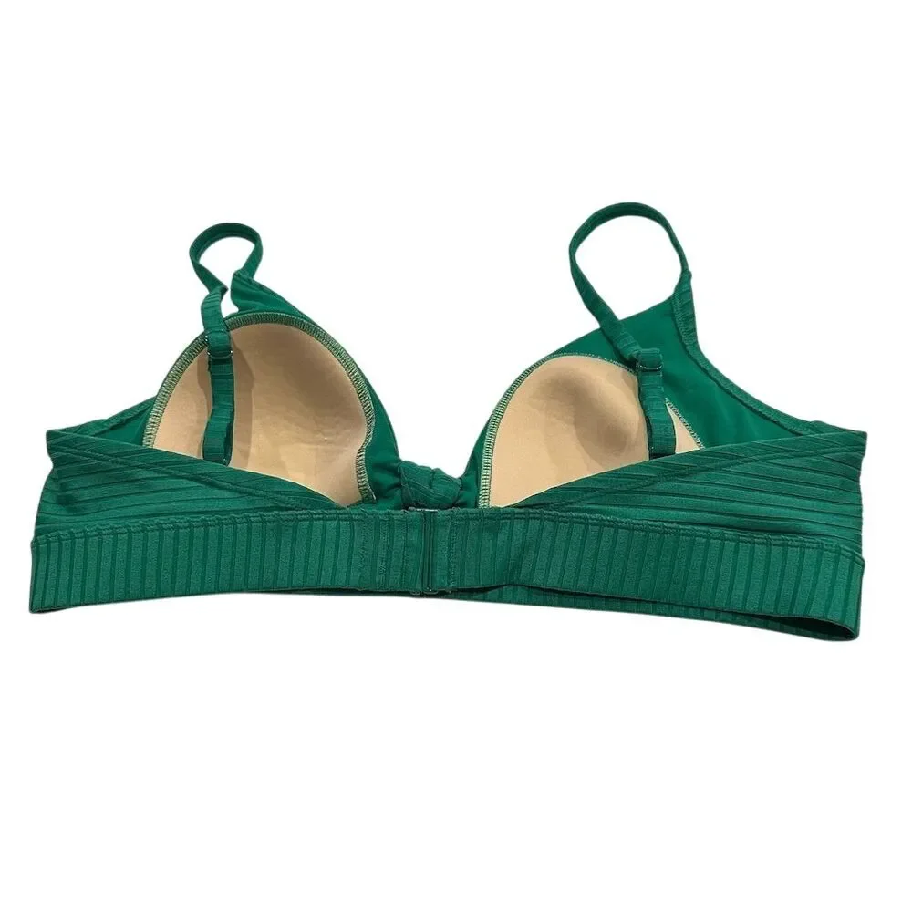 Kona Sol Women's Ribbed Bikini Top Emerald Green Size XL‎ - Picture 3 of 5
